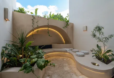 Archway entrance with garden at Bacab Tulum