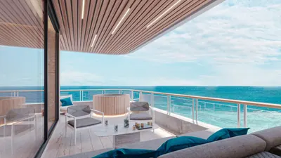 Terrace infinity pool with ocean view at BAO Puerto Morelos