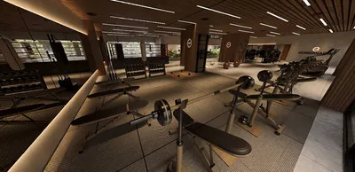 Gimnasio y área de fitness en Gobernador 28, Playa del Carmen