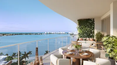 Terrace dining with lagoon view at One Laguna, Cancun