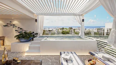 Jacuzzi en terraza de rooftop en Portha, Playa del Carmen