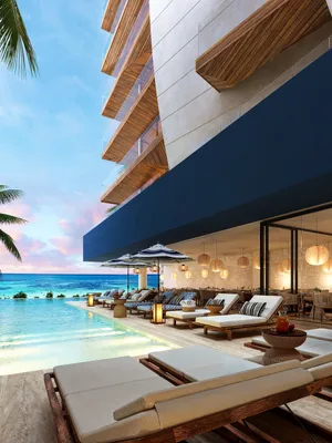 Terraza frente al mar con vista al océano en Saint Marine, Playa del Carmen