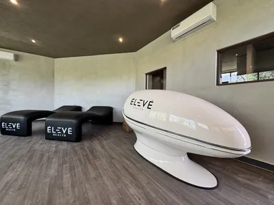 Wellness pod spa interior with natural materials and calming design at Siwa Elevé resort, Tulum