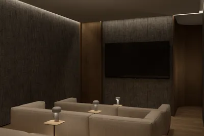 Media room and theater at SLS Ocean Beach Residences, Puerto Cancun