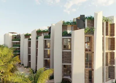 Residences with vertical gardens at TOK Holbox