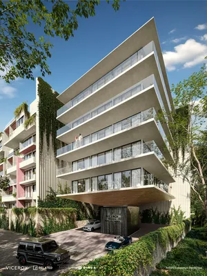Fachada angular en Viceroy Residences Playa del Carmen