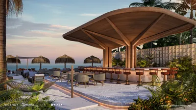 Cabana en la playa con vista al océano en Viceroy Residences Playa del Carmen