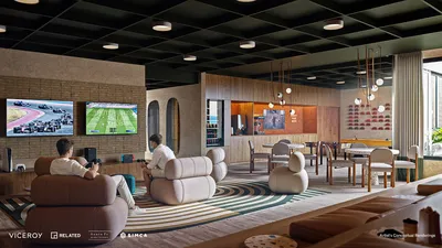 Salón multimedia y bar en Viceroy Residences Playa del Carmen
