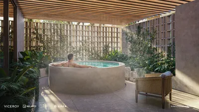 Spa al aire libre con jacuzzi en Viceroy Residences Playa del Carmen